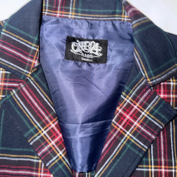 one24 Plaid Lightweight Duster Jacket – Red & Green, Size Small - Picture 2 of 3